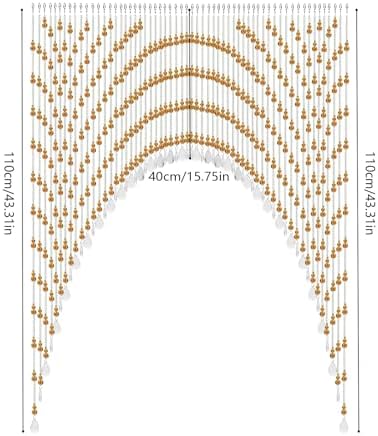 Arched Crystal Curtain with 60 Strings Amber Door Frame Beads