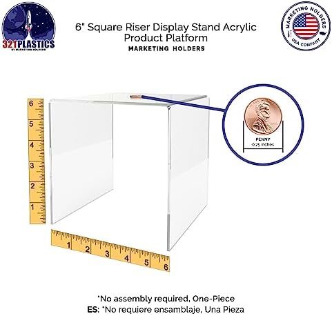 6 Clear Acrylic Display Riser Jewelry Showcase