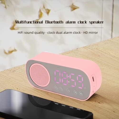 Bluetooth Speaker Alarm Clock with LED Mirror Display