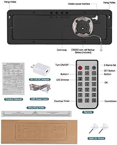 JoFomp 16 Inch Digital Wall Clock with Remote Control