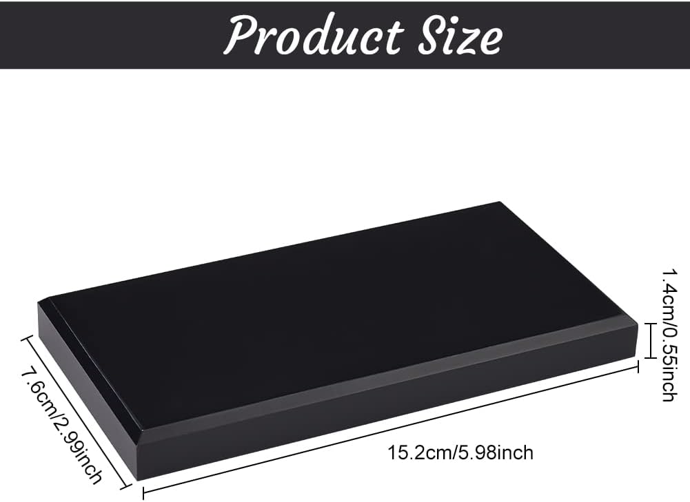 Fingerinspire Acrylic Beveled Display Base Black Rectangular