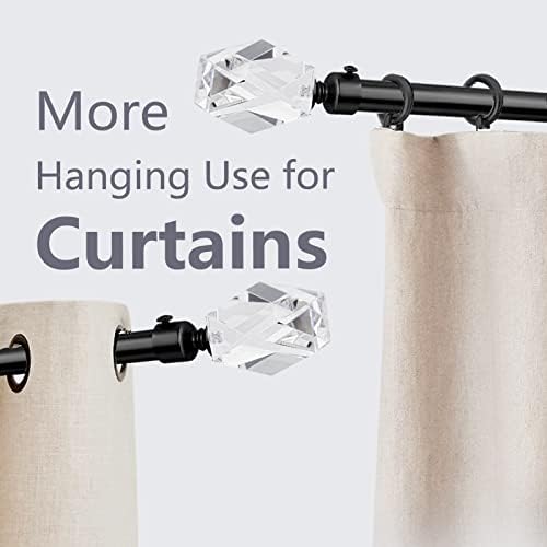 SOMINS 34 Inch Adjustable Curtain Rods Black 72-144 In