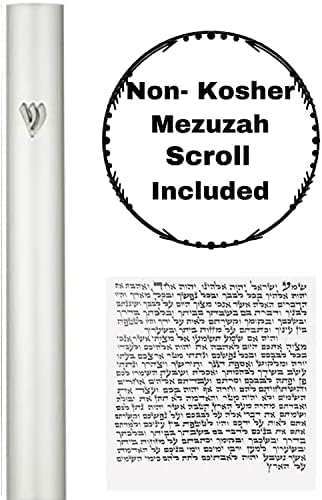 AS Mezuzah Case Silver Shin Design 5 Inches