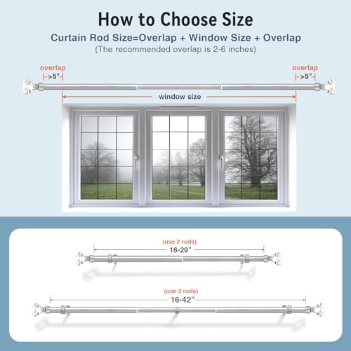 KNOBWELL 1 Inch Curtain Rods with Crystal Diamond Finials
