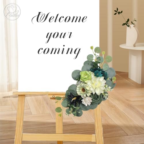 Odouzy Dark Green Artificial Wedding Arch Flowers Set of 2