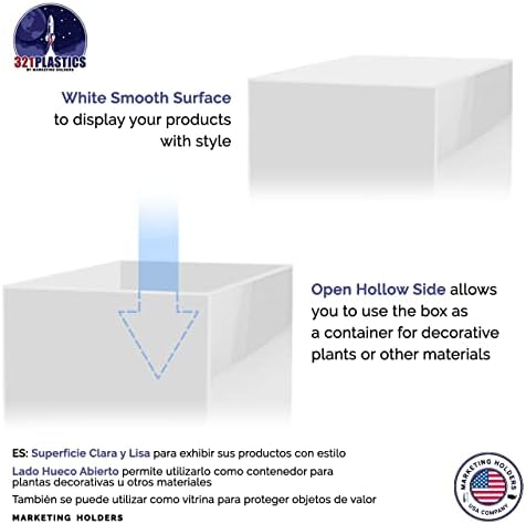 White Acrylic Display Box with Open Side 12x12x24