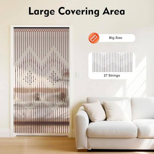 Boho Bamboo Beaded Curtain for Privacy Decor