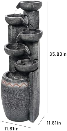 3583H Modern 6-Tier Water Fountain with LED Lights