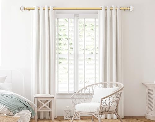 KAMANINA Gold Curtain Rod 32-58 Inch Adjustable