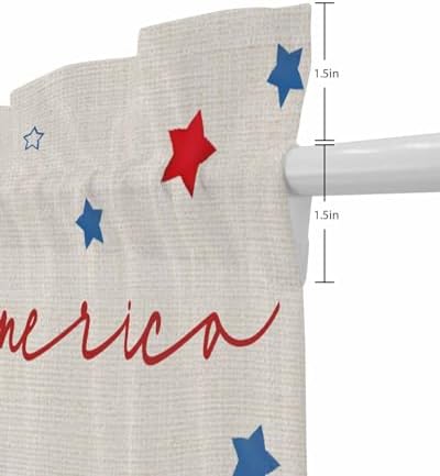 Independence Day Front Door Curtain with Tiebacks