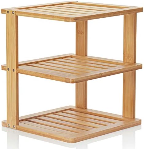 Bamboo Corner Shelf - 3 Tier 10x10 Inch 115 Inch High