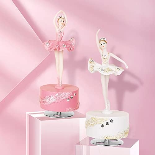 Molchagar Ballerina Rotating Music Box Figurine Pink
