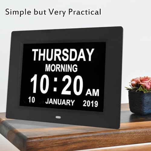8 inch Digital Alarm Clock with 12 Alarms and Auto Dimming