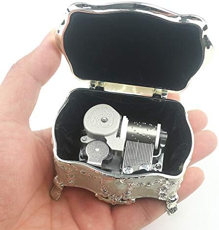 ROSIKING Embossed Alloy Music Box Wind Up Antique Gift
