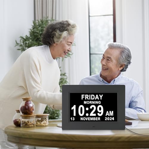 Aowasi Digital Calendar Alarm Day Clock for Seniors