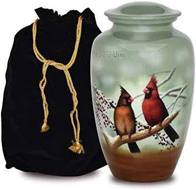 Forever URNS Cardinal Birds Cremation Urn for Human Ashes