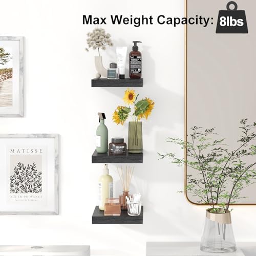 Fixwal 8in Floating Shelves Set of 3