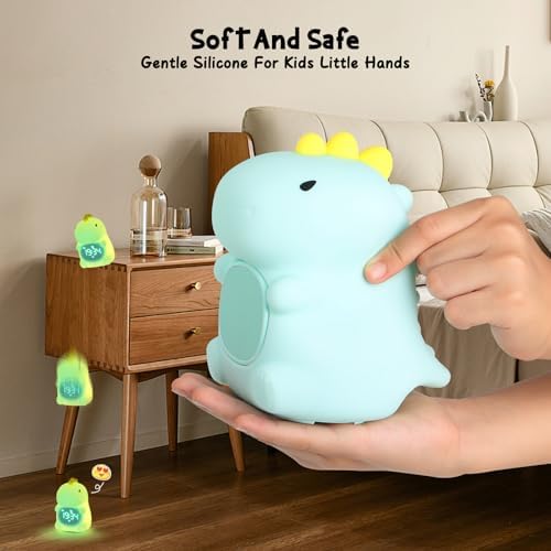 Dinosaur Alarm Clock with Sleep Training and Night Light for Kids