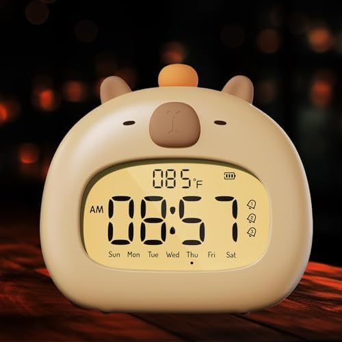 Capybara Alarm Clock for Kids with Night Light