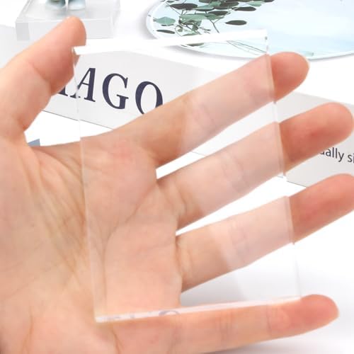6Pcs Clear Acrylic Rectangle Blocks Display Riser Set