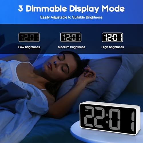 Catrne Small Digital Alarm Clock with RGB Light and Brightness Dimmer