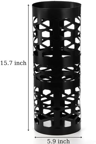 ZENFUN Black Metal Umbrella Stand for Entryway