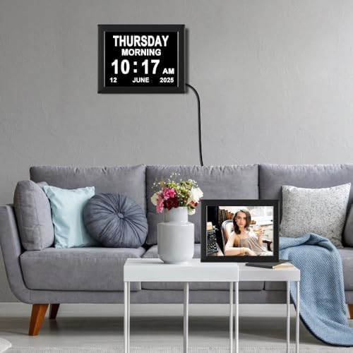 Jaihonda 8 Alarm Dementia Clock with Day Date Display