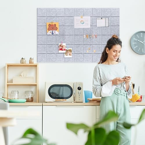 Yunihome Decorative Bulletin Board Wall Tiles 12 Pack 36x48in