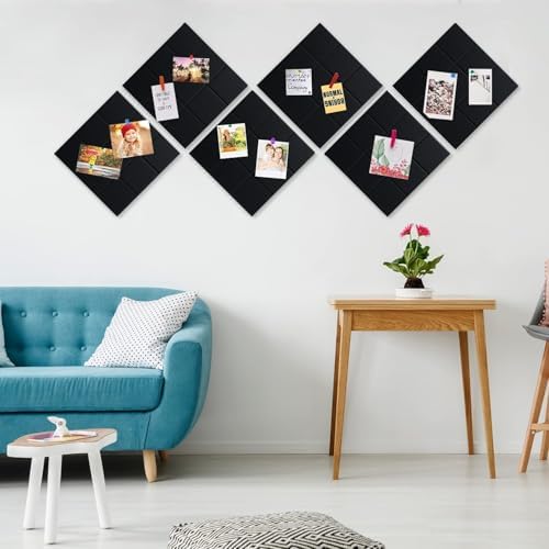 Yunihome 12 Pack Felt Bulletin Board Wall Tiles 36 x 48