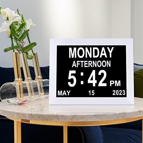 8 Inch Digital Day Dementia Clock for Seniors with Medication Reminders