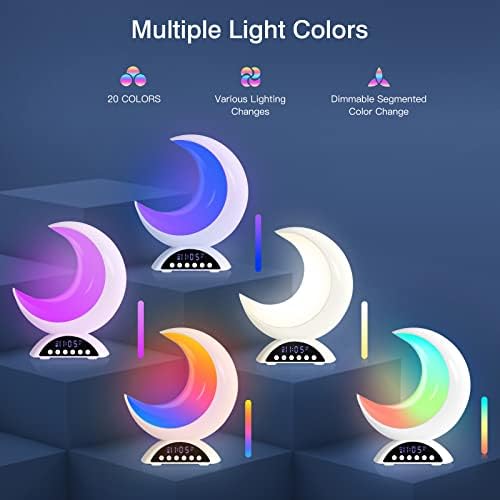 Magical Moon Lamp Alarm Clock with RGB Light and Touch Dimming
