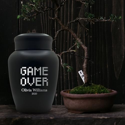 Personalized Cremation Urn with Dark Humor Design and Name
