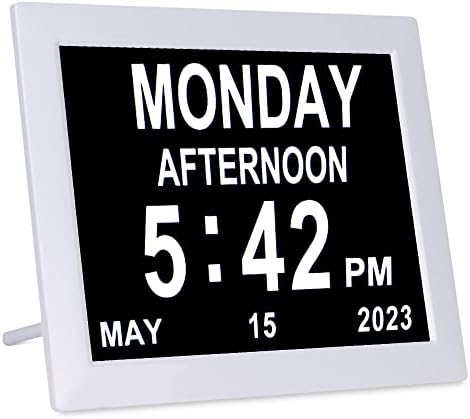 8 Inch Digital Day Dementia Clock for Seniors with Medication Reminders