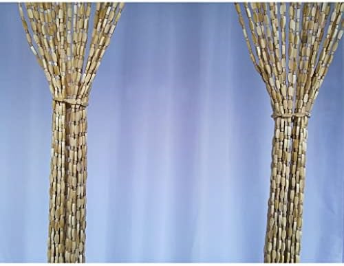 ZHOUXIAO Bamboo Wood Bead Curtain for Doorways and Room Dividers