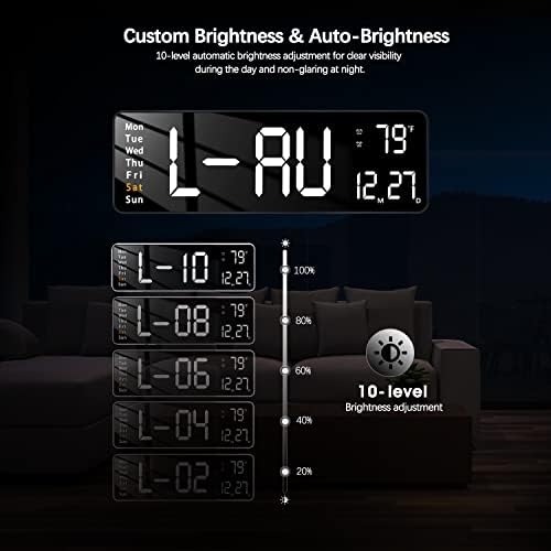 JoFomp 16 Inch Digital Wall Clock with Remote Control