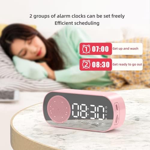 Bluetooth Speaker Alarm Clock with LED Mirror Display