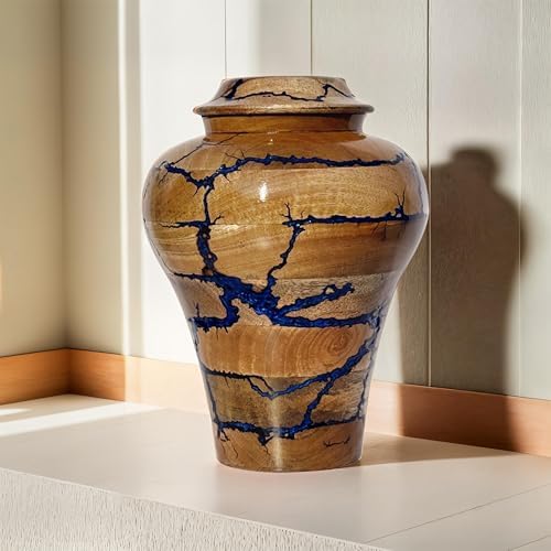 Wooden Handcrafted Urn for Human Ashes - Medium Size 80 lbs