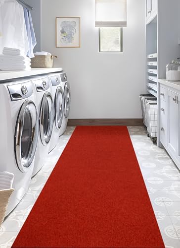 Socomf Red Carpet Runner 3x10 ft Dark Red Non-Slip Aisle Rug