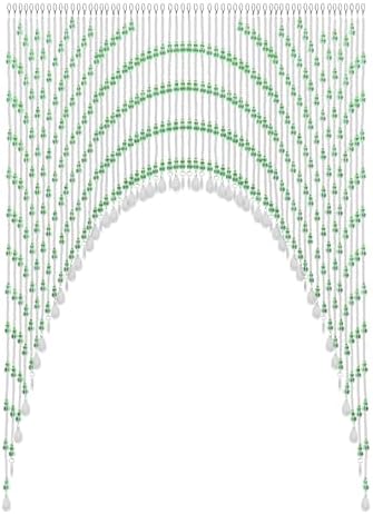 TFCFL Arched Crystal Bead Curtain 60 Strings Green