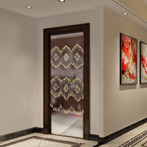 Natural Wooden Door Beaded Curtain for Living Room and Bedroom
