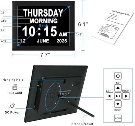 Jaihonda 8 Alarm Dementia Clock with Day Date Display