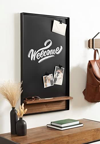 Kate and Laurel Modern Farmhouse Chalkboard with Shelf