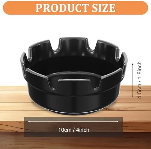 24 Pcs Stackable Black Ashtray Set for Home Office Use