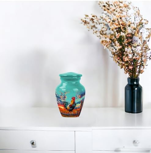 Charming Rooster Urn for Ashes Keepsake