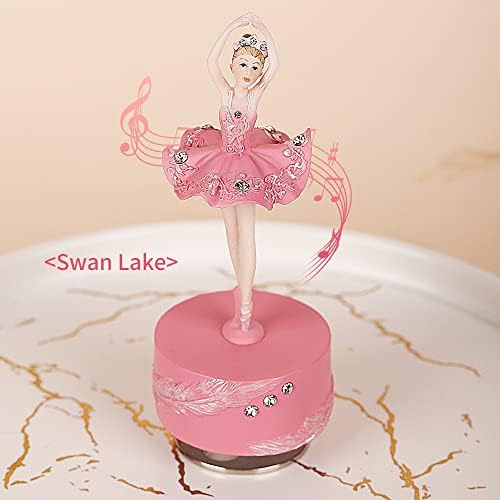 Molchagar Ballerina Rotating Music Box Figurine Pink