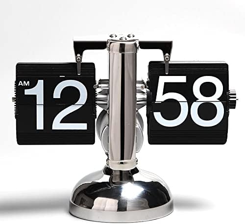 Retro Digital Flip Down Clock Black White