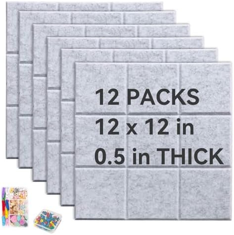 Yunihome Decorative Bulletin Board Wall Tiles 12 Pack 36x48in