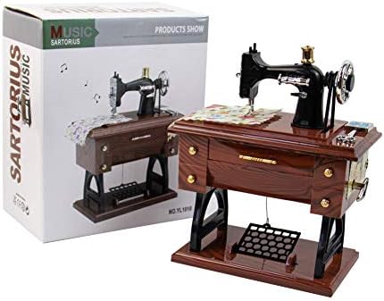 Auear Vintage Music Box Sewing Machine Figurine
