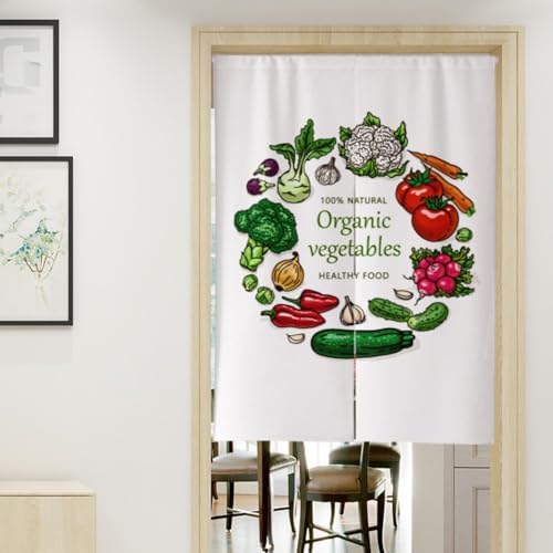 Japanese Noren Door Curtain with Telescopic Rod 80x90 cm 1 Panel