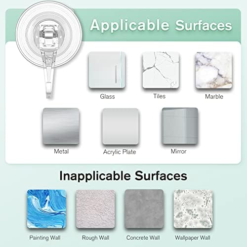 VISV Clear Wreath Hanger 4 Pcs Heavy Duty Suction Hooks